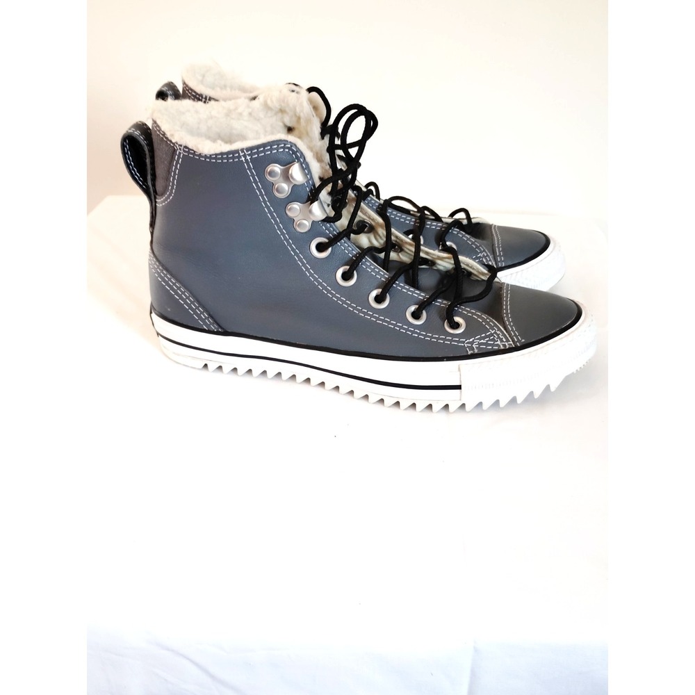 Converse City Hiker Women 6 Men 4 Denim Blue Leather Shearling Chuck Taylor Boot
